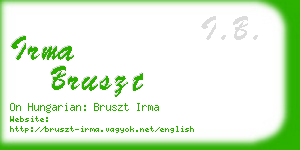 irma bruszt business card